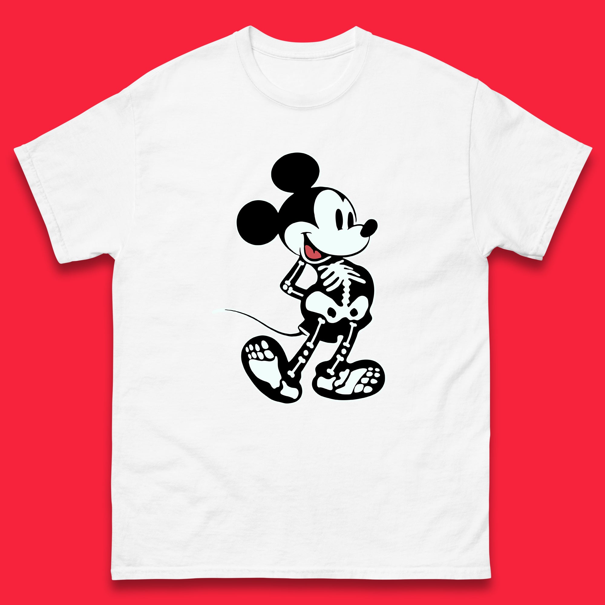 Disney Mickey Mouse Skeleton Funny Horror Scary Cartoon Character Mickey Skull Disneyland Vacation Trip Disney World Mens Tee Top S