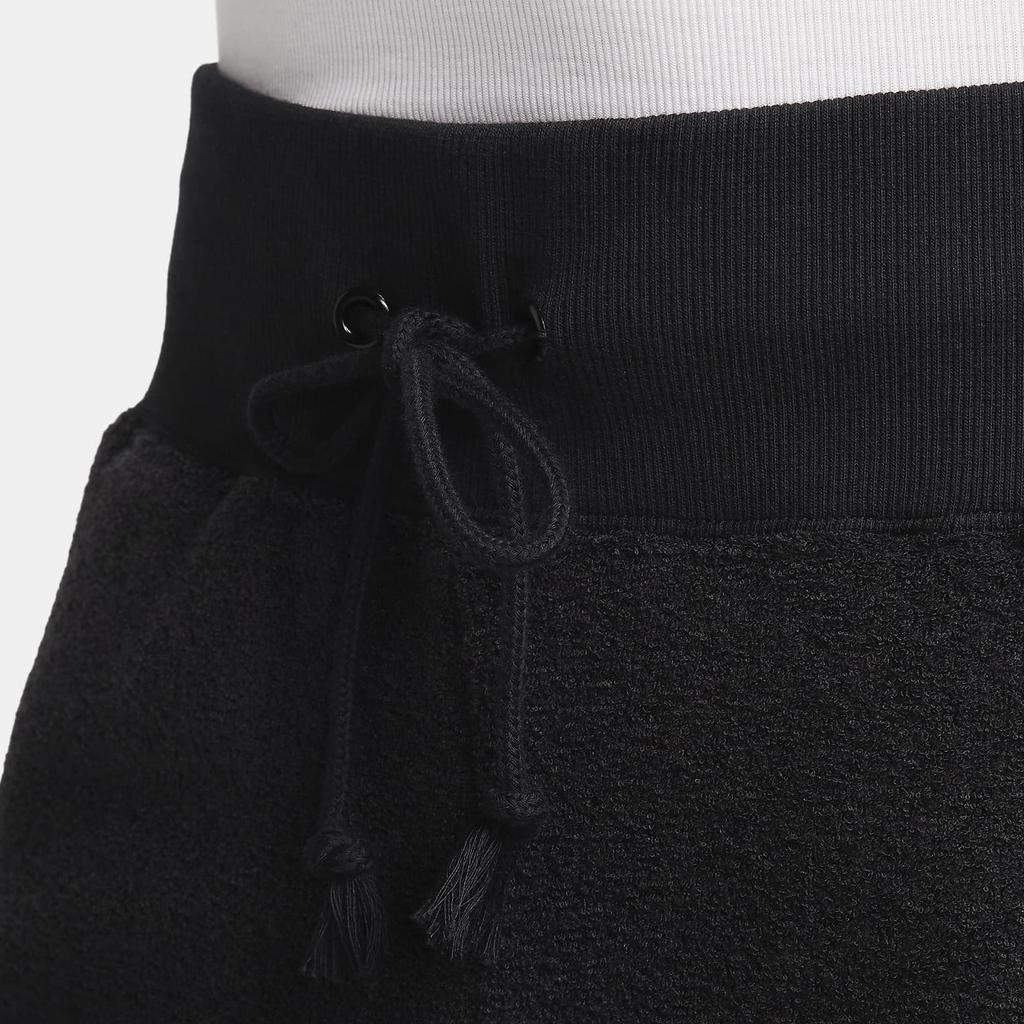 Nike Sportswear Phoenix Plush Solid Logo Drawstring Wide Leg Fleece Pants Women bottoms Black FN3623-010