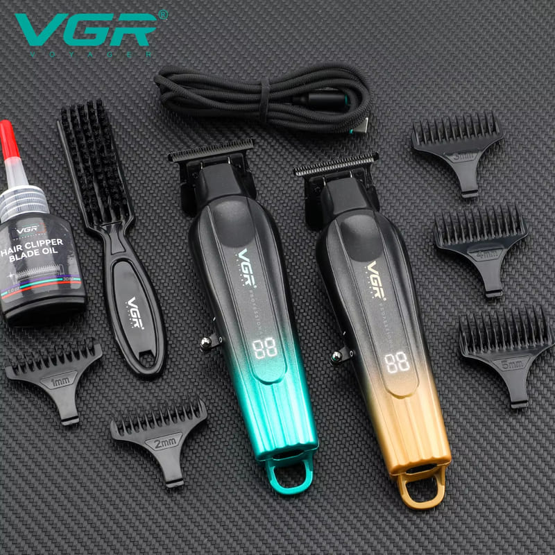 High-quality Gradient Design Hair Clipper for Men with Engraved LED Digital Display  Hair Salon Shaving Clipper  High-power Electric Hair Clipper