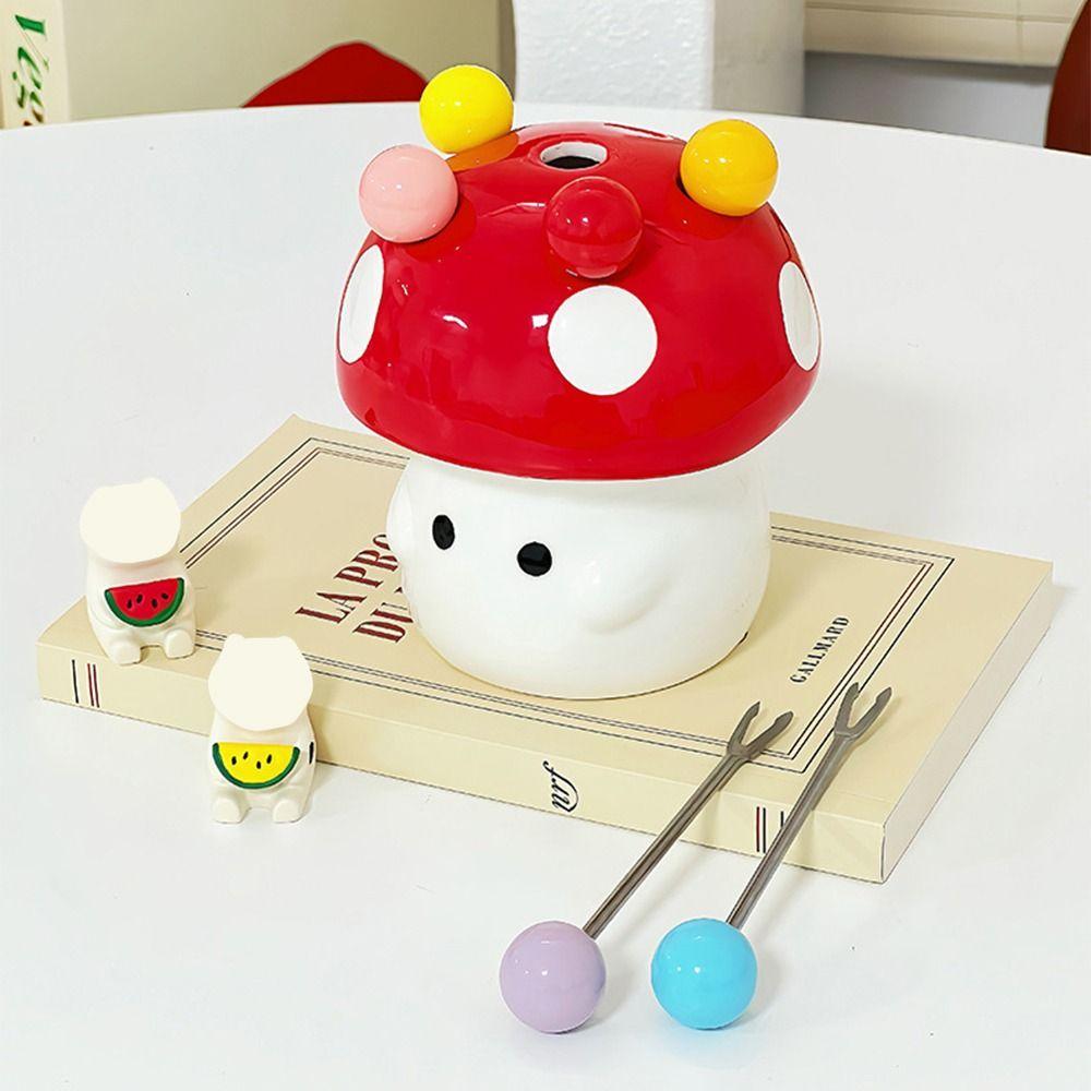 Anti-scald Mushroom Fruit Fork Creative Mushroom Fruit Fork Set  Party Supplies