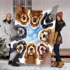 1PC Dog cute printed blanket, all season lightweight home office outdoor nap multifunctional blanket A5