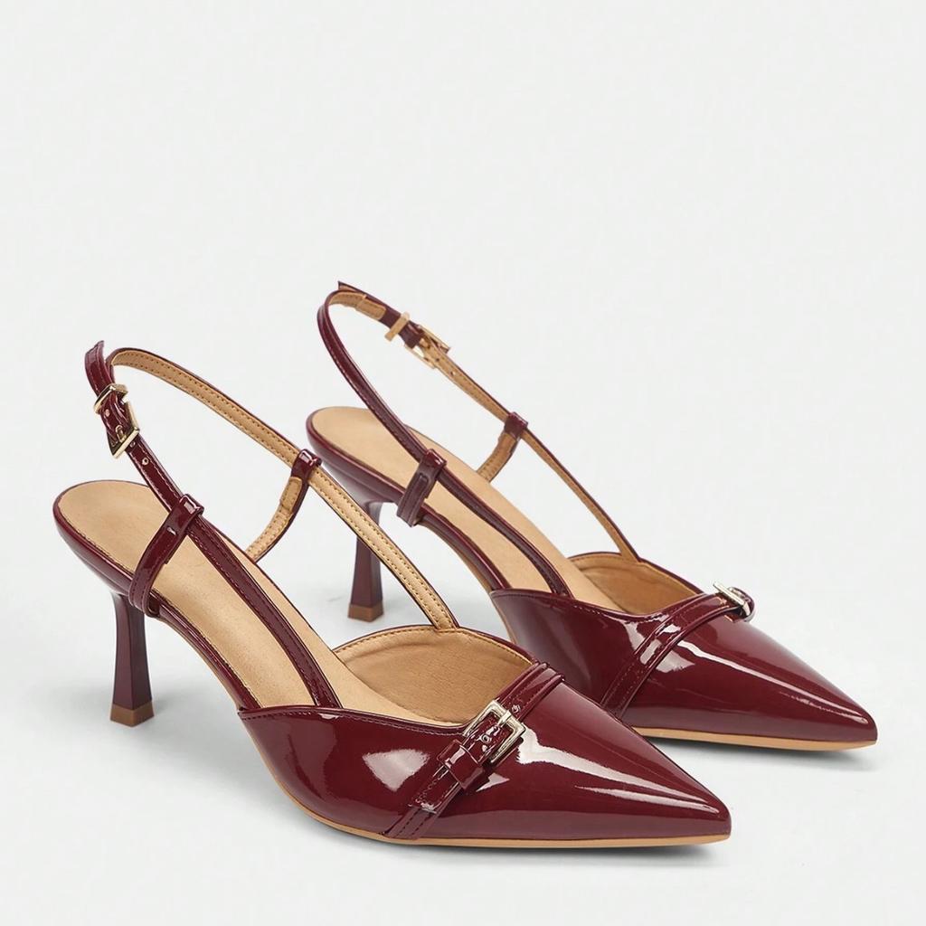 Spring and Summer Pointed Toe Thick Heels Fashionable Women's Shoes French Fairy Style Workplace Versatile High Heels