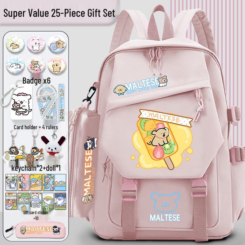 Lively Puppy Girls' Versatile School Backpack - Lightweight, Spacious & Perfect for Travel