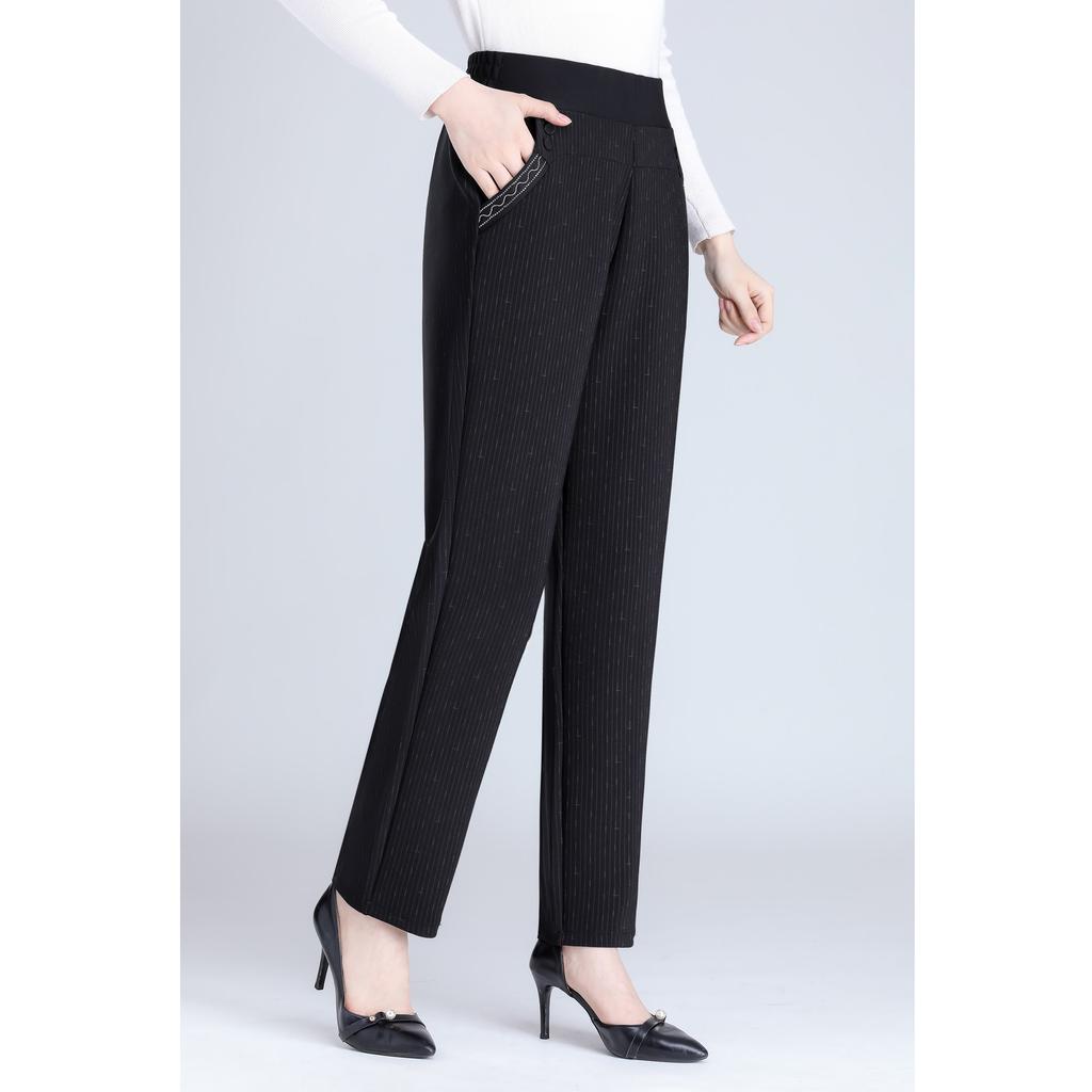 Plus Größe Frühling Herbst Gerade Hosen frauen Elastische Taille Große Lose Hosen