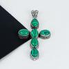 Natural Malachite Gemstone Pendant 925 Sterling Silver- Handmade Cross Design, Everyday Wear Jewelry, Unique Malachite Pendant Mother's Day Gifts