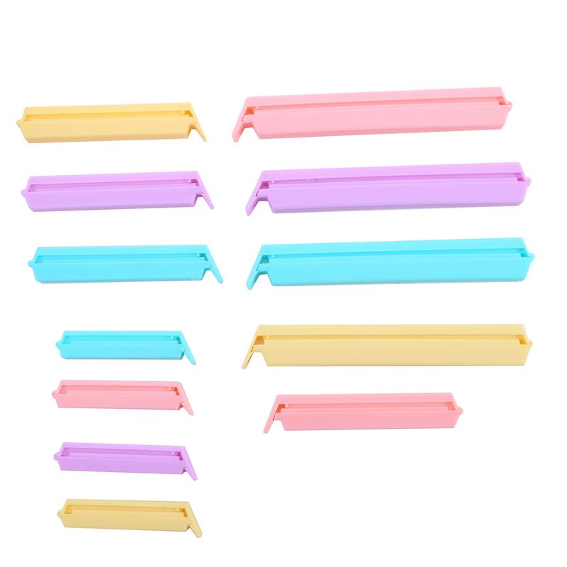 12Pcs Pack Reusable Sealing Bag Clips Fresh Food Snack Bread Sealer Clamp for Home Kitchen Storage Tools