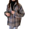Women's Plaid Long-Sleeve Fleece-Lined Wool Shirt-Coat for Autumn/Winter 2025 – New Design, Niche and Versatile
