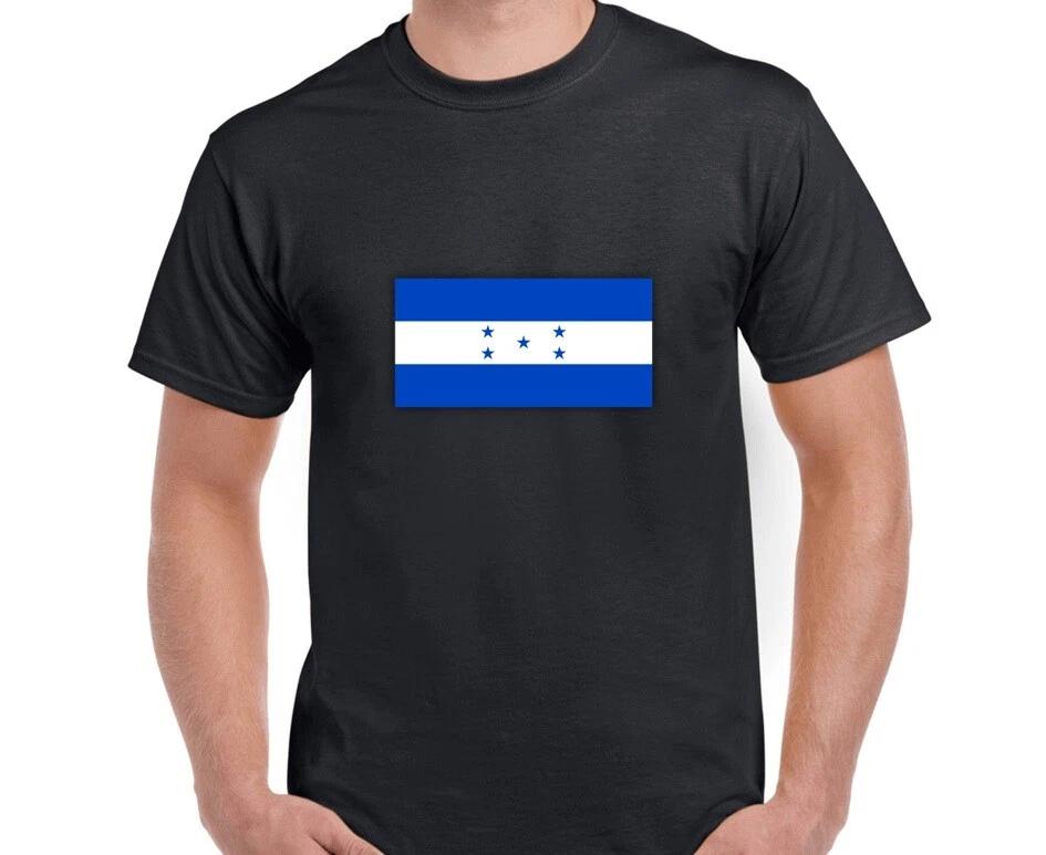 

Flag country of Honduras Tee Honduran National Pride Blue White Black T-Shirt 2XL