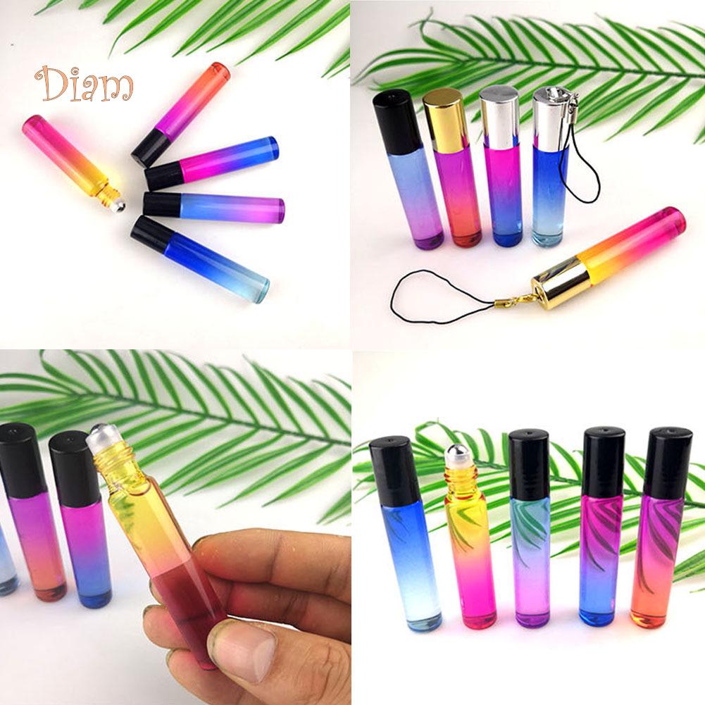 Super Beauty Store 5Pcs/Set 10ml Rollerball Multicolor Gradient Empty Essential Oil Perfume Bottle