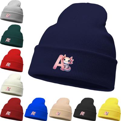 1pc, Alphabet A To Z and Animals Print Knitted Cap Beanie, 260 Knit Hats To Choose, for Men And Women