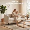 Velvet Sofa, 2-Seater, 160 cm, Padded Seat, Spring Cushion, Beige
