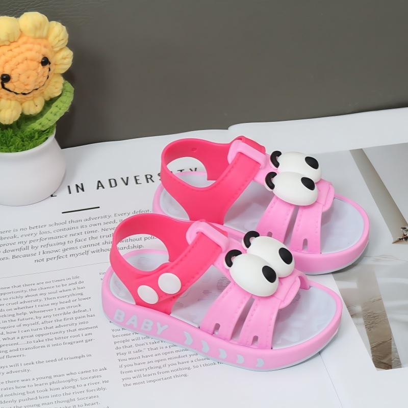 

Summer cartoon bag head lace-up children s sandals men s and women s non-slip soft soles plastic comfortable infant toddler shoes 18 is suitable for foot length 11.5CM.
