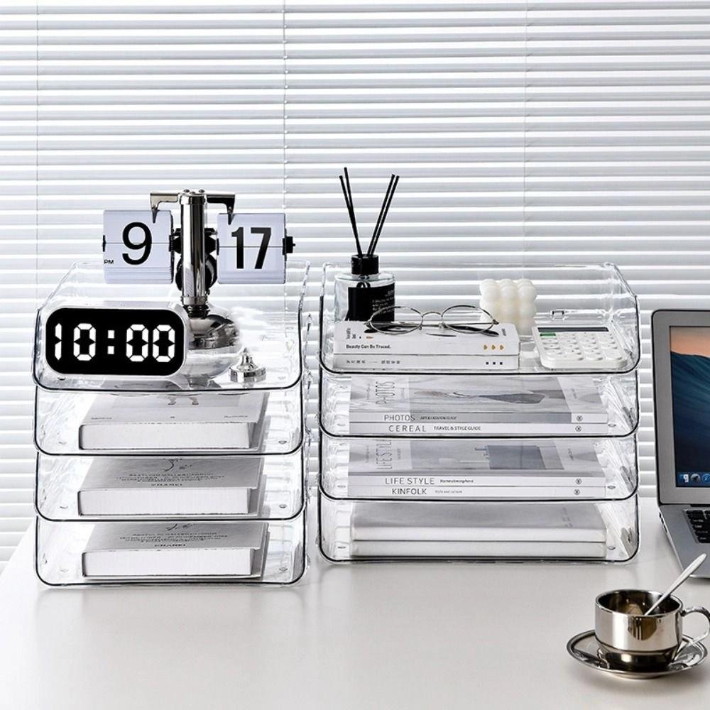 Papers Rack Stackable File Rack Desktop Organizer File Organizer A4 File Storage Tray  Archives