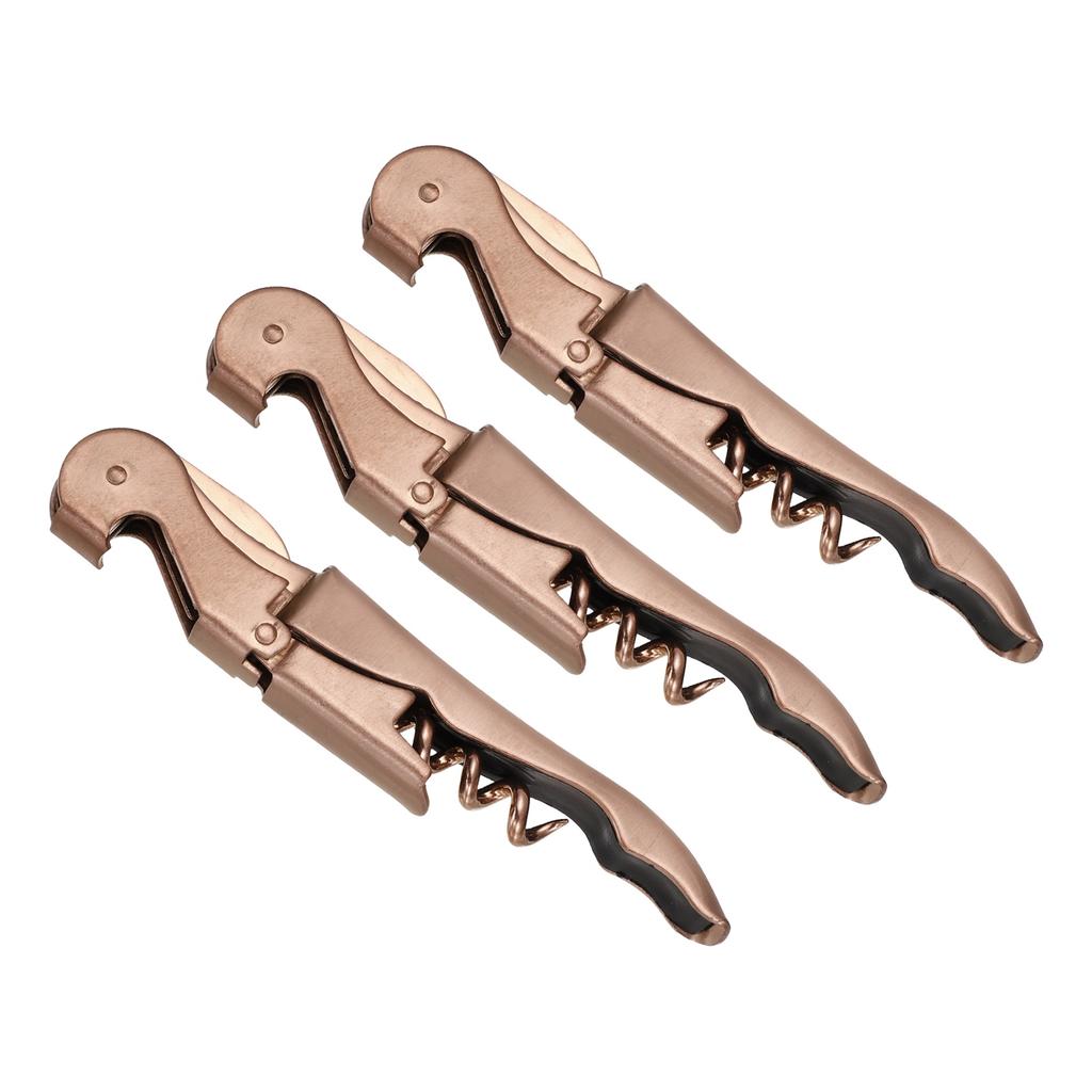 1/3Pcs Professional Waiters Corkscrew Stainless Steel Wine Key with Ergonomic Wood Grip Beer Bottle Opener and Foil Cutter