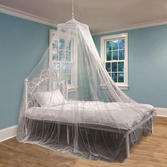 Single Door Mosquito Net Bed Canopy Solid Color Design Good Breathability Easy Installation