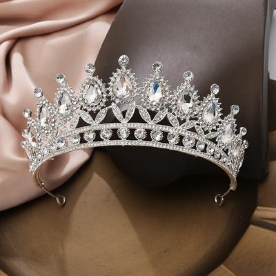 Bridal Crown Tiara Queen's Birthday Crown Ball Performance Catwalk Competition Alloy AB Diamond Wedding Tiara