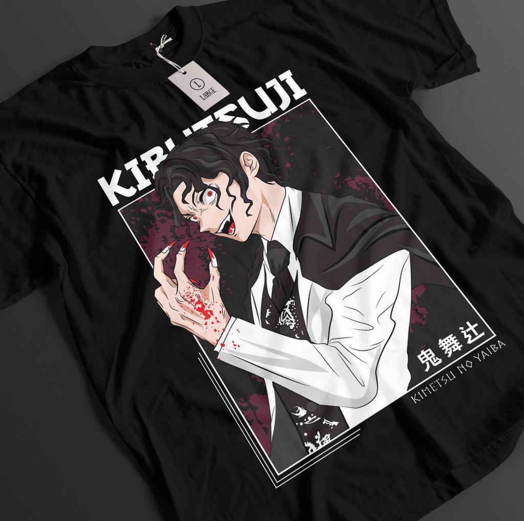 Demon Slayer Shirt Muzan T-Shirt Mens Womens Tees Top Tanjiro KNY Doma Anime Akaza Top Kokushibo Tee