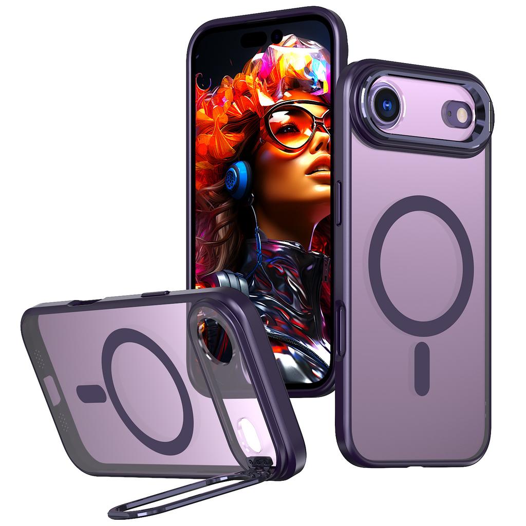 For Apple 17Air Mobile Phone Case Magnetic Magsafe Metal Lens Holder for IPhone16 Anti-fall Protective Case