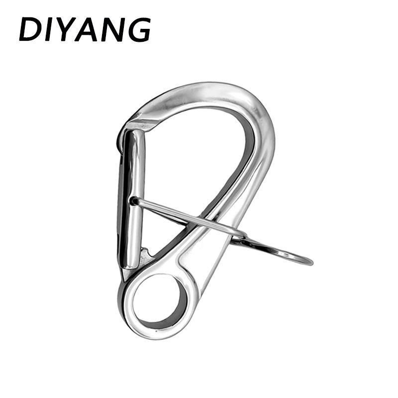 316 Stainless Steel Quick Release Safety Carabiner with Spring Hook for Kayak Mooring and Docking