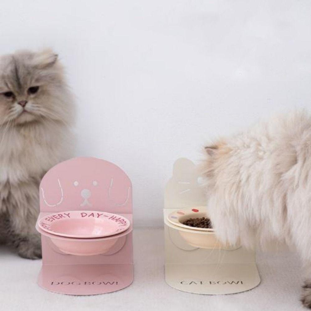 Tigela Cerâmica para Animais de Estimação Gato Cão Altura Ajustável Tigela Cerâmica para Animais de Estimação Contra Vômitos Altura Tigela