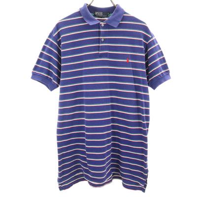 Polo von Ralph Lauren 90er Jahre Hergestellt in den USA Altes Streifenmuster Kurzarm Poloshirt Herren Gebraucht