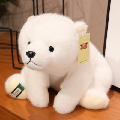 Simpatico orso polare in peluche, morbido peluche in cotone PP peloso, simulato seduto