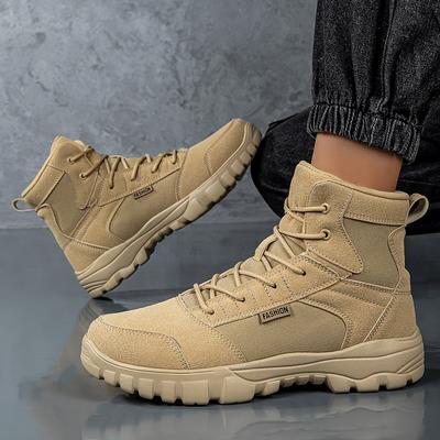 Outono e Inverno 2025 Novas Botas Militares Esportivas Outdoor de Cano Alto Sapatos Casuais da Moda Sapatos para Montanhismo e Caminhadas ao Ar Livre