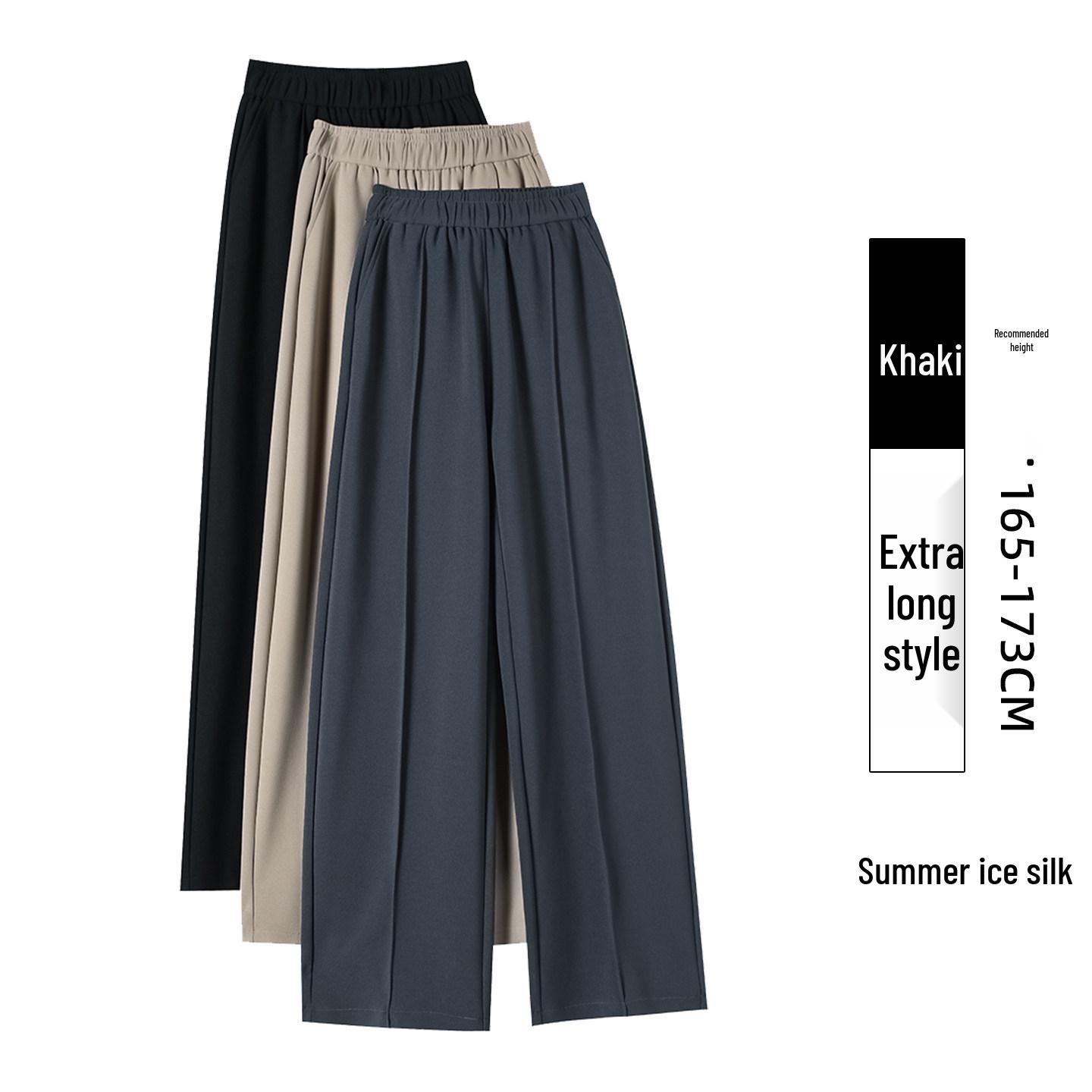 2026 Women s High Waist Wide Leg Suit Pants - Silky Smooth Ice Silk, Slimming & Drape with Cool Summer Feel L