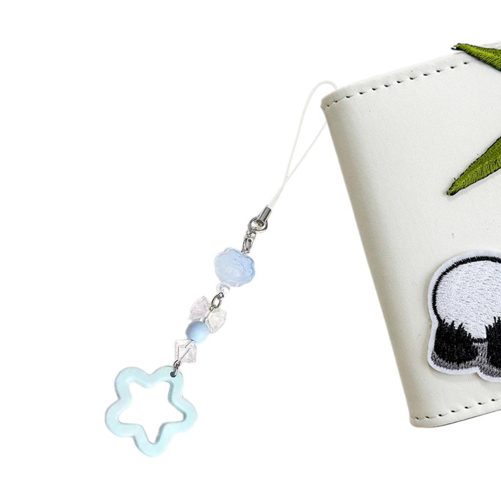 Multicolor Phone Lanyard Star Pendant Keychain Colorful Beaded Keyring Stylish Cellphones Straps Bag Charm Accessory