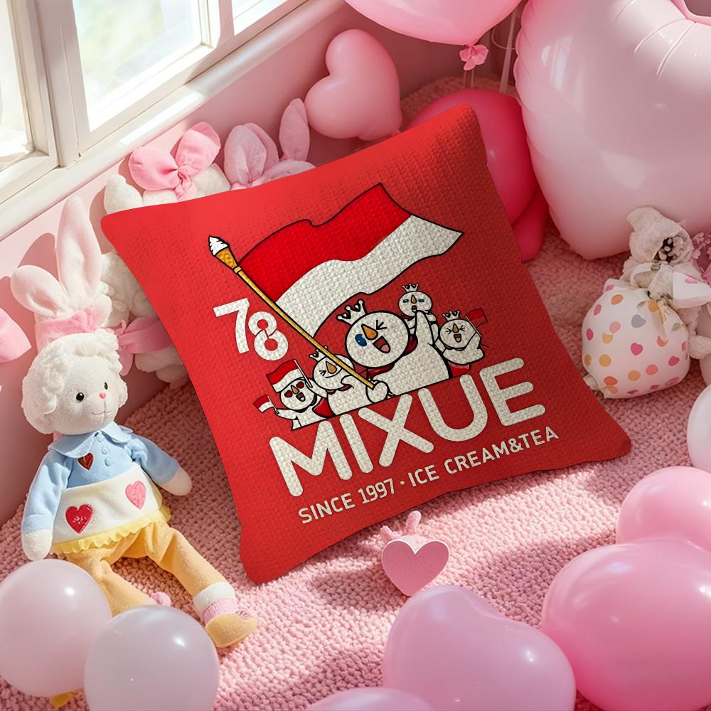 MIXUE Подушка-чехол для мороженого и чая Чехол для подушки от пылевых клещей Невидимая молния Шелковистый короткий плюш Чехол для диванной подушки 30x30 cm