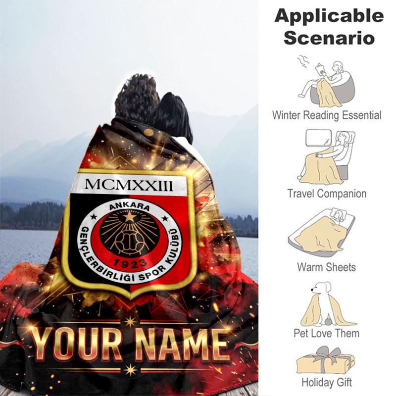 Custom Personalized Blanket Gençlerbirliği Spor Kulübü Soft Throw Blanket, Suitable for Family and Friends, Sofa Blanket,Home Decor Christmas gift