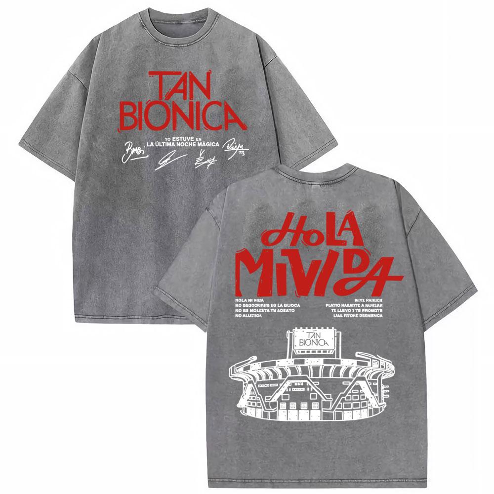 Rock Band Tan Bionica Chano  Graphic T Shirt Men Women Harajuku Streetwear Tshirt  Cotton Oversized Vintage Washed Tshirt