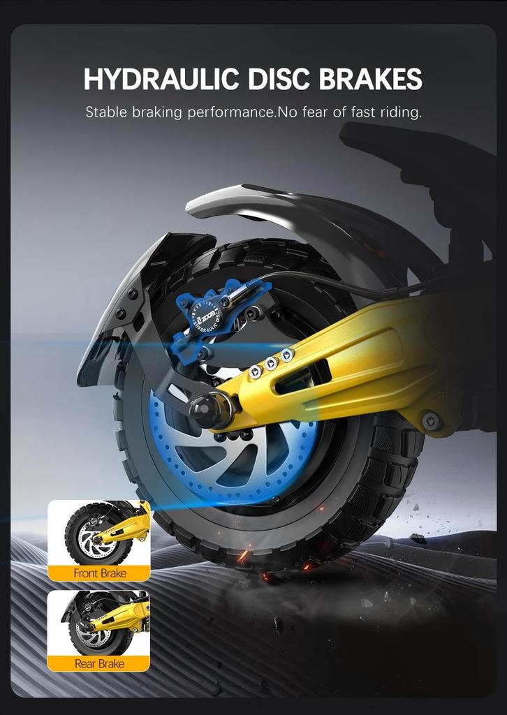 OOTD S30 Offroad Elektroroller 10" Reifen 1200W*2 Dualmotor 52V23.4Ah Akku 65km/h Höchstgeschwindigkeit 60km Maximale Reichweite