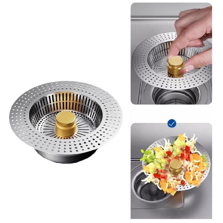 Kitchen Supplies Sink Strainer Stainless Steel Gold Accessory for Effective Waste Collection and Easy Cleaning