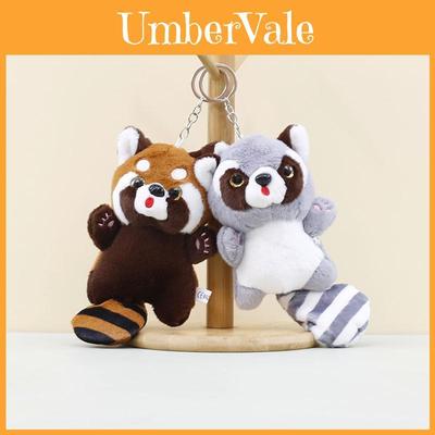 Adorable Cartoon Raccoon Plush Keychain Cuddly Panda Doll Backpack Pendant