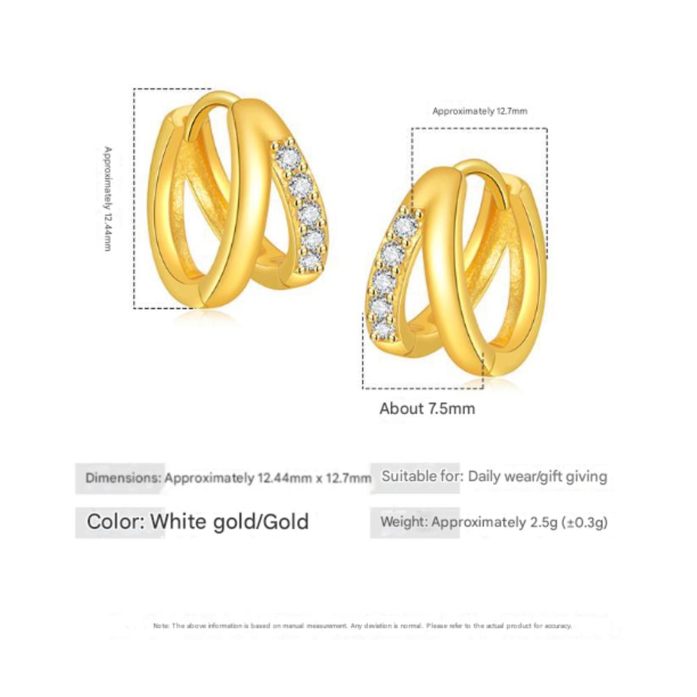 925 Sterling Silver Fashion Daily Hollow Diamond Set Zircon Earrings Birthday Party Anniversary Gift