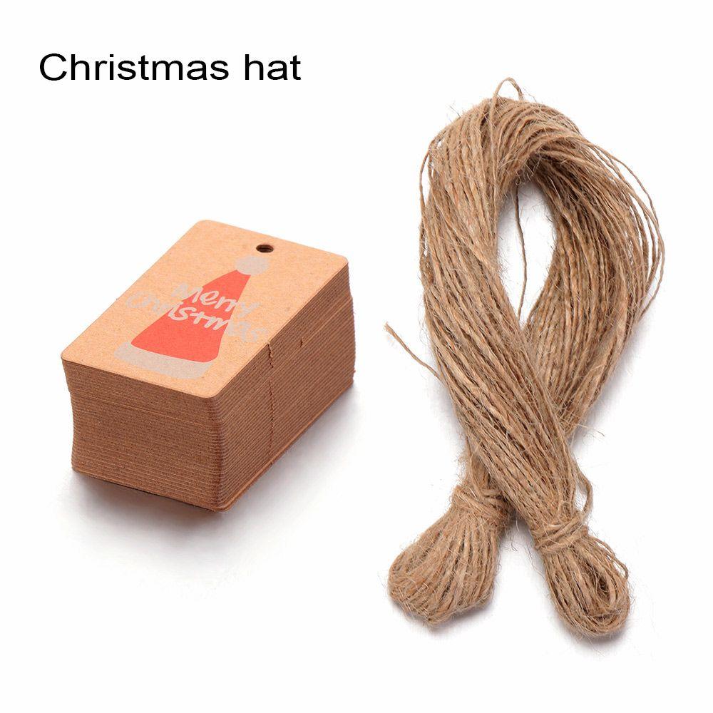 

Принадлежности Рукоделие Упаковочные материалы Рождественские этикетки Бирки из крафт-бумаги Подвесная бирка С Рождеством Christmas hat
