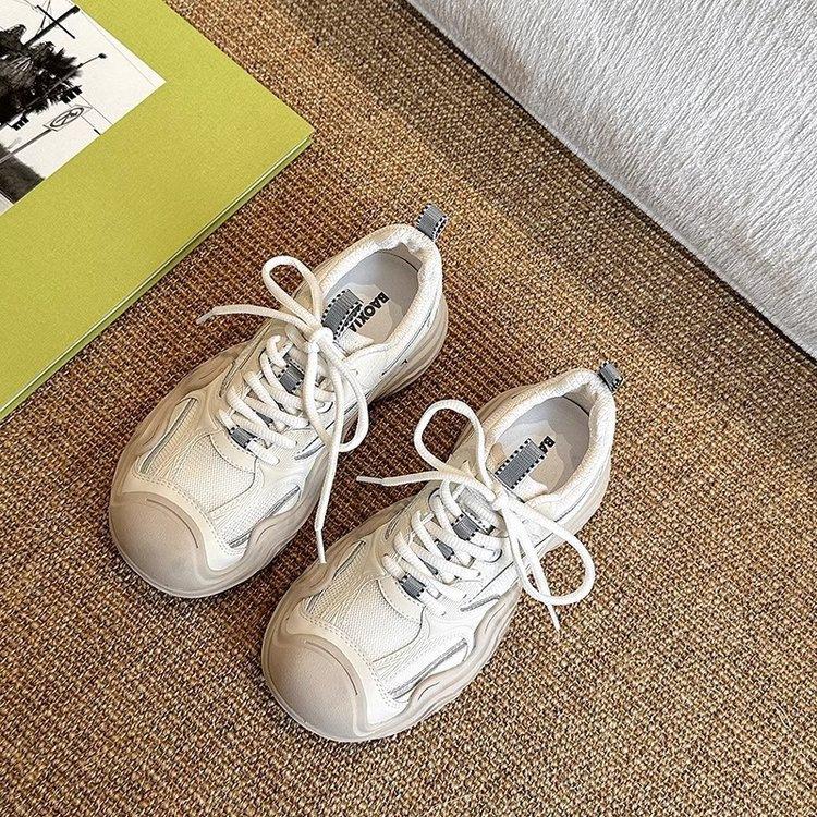 Platform Mesh Sneakers Women's 2025 Summer and Autumn New Casual Hiking Shoes Breathable Running Shoes Classic Dad Shoes