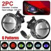 1/2pcs 12V LED red/ice blue/green 6-speed+automatic mode Devil's Eye Evil Eye remote control Flat/Lens lamp ghts Car Lights
