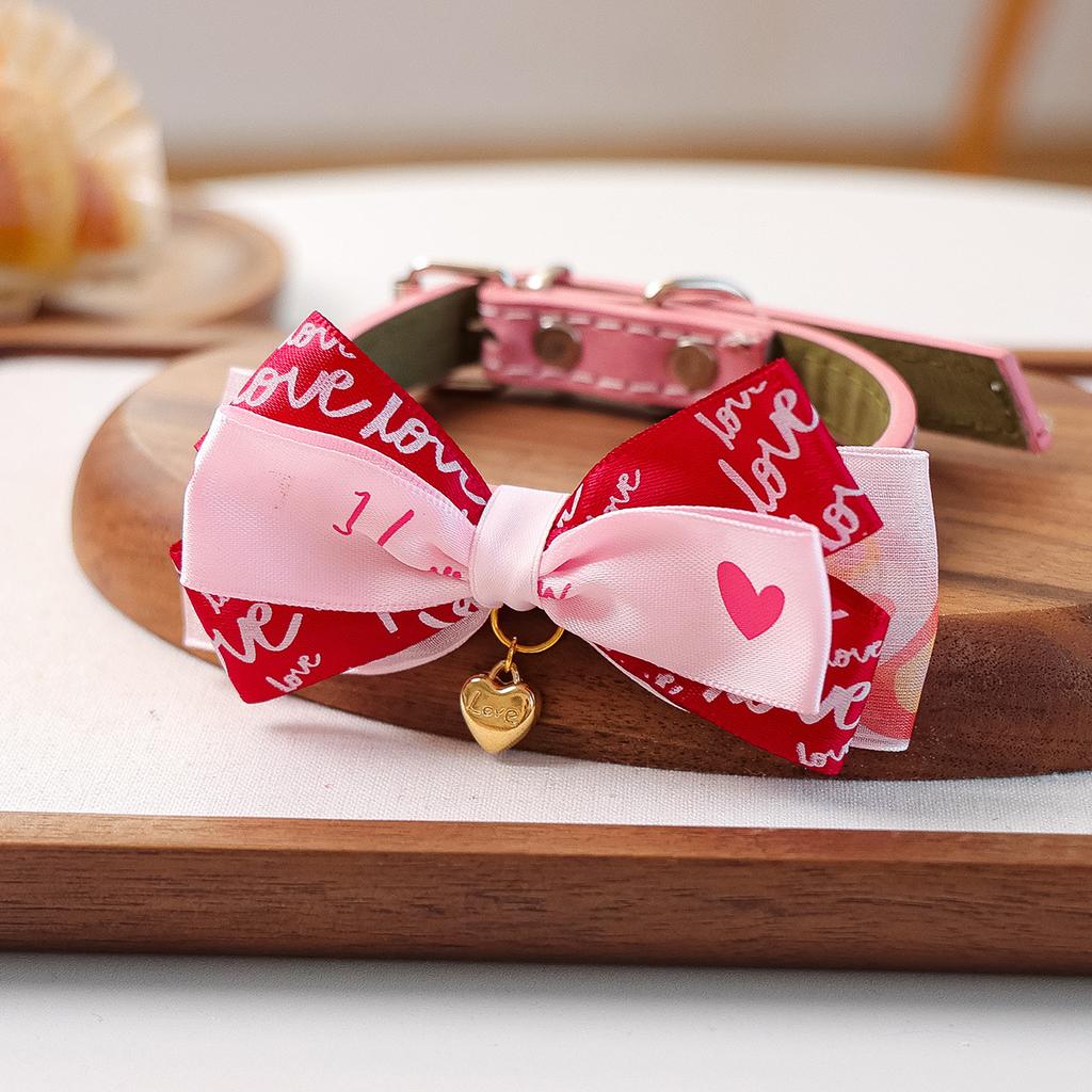 2026 Holiday Pet New Accessories Snood Cute Puppy Kitten Accessories Valentine's Day Bow Collar