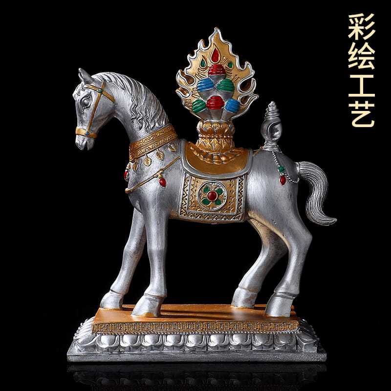 1 pc Tantric Supply Esoteric Buddhist Resin White Treasured Horse/ Moni Elephant Home/Temple Putting Decoration Crafts
