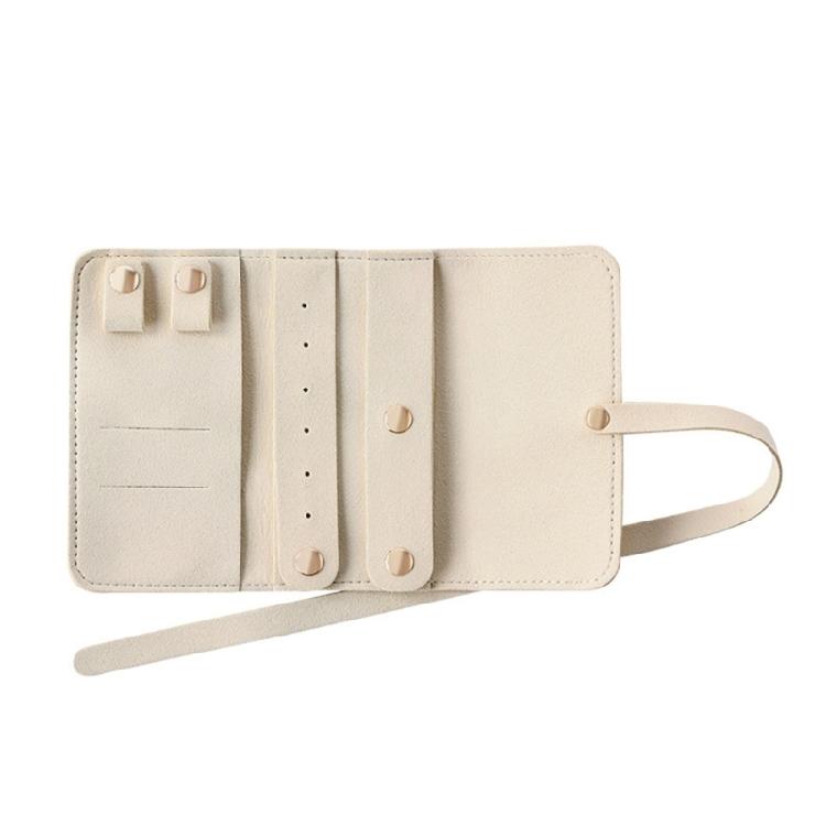 Jewelry Organizer Roll Premium Leather Multi Compartment Storage For Earrings Necklaces Rings Travel  Foldable Case