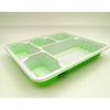 JINGRX Disposable Rectangular 5-Compartment Plastic Food Containers