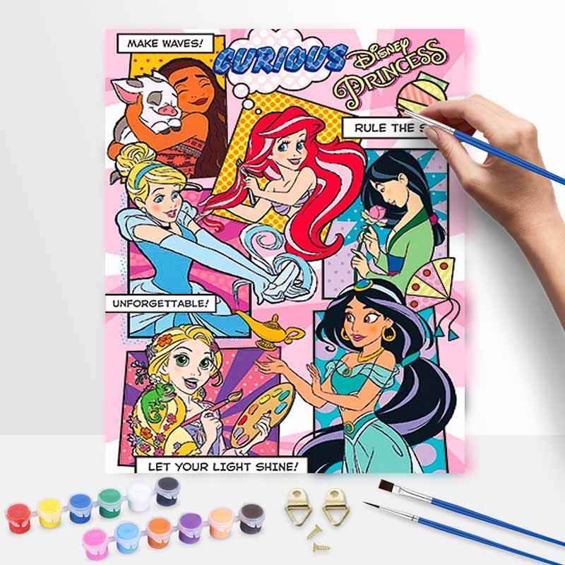 Disney oil painting painting art Disney Princess characters comic style handmade diy painting home decoration gift 20x30cm