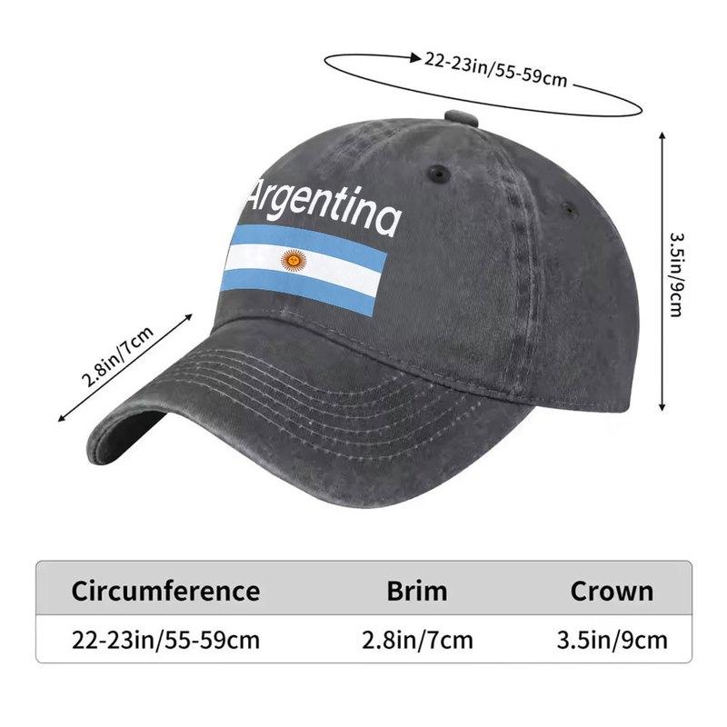 Retro Argentine Flag Washed Baseball Cap Unisex Adjustable Dad Hat for Outdoor Daily Wear Parties Vacations