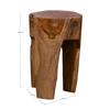 3-Bein-Hocker 26x26x40 cm aus braunem Teakholz