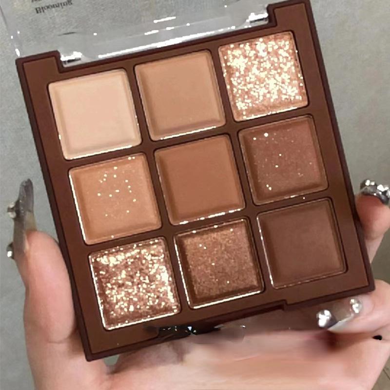 9 Colors Matte Shimmer Eyeshadow Pallete Glitter Eyeshadow Waterproof Lasting Eye Pigments Eyeshadow Beauty Makeup Cosmetic