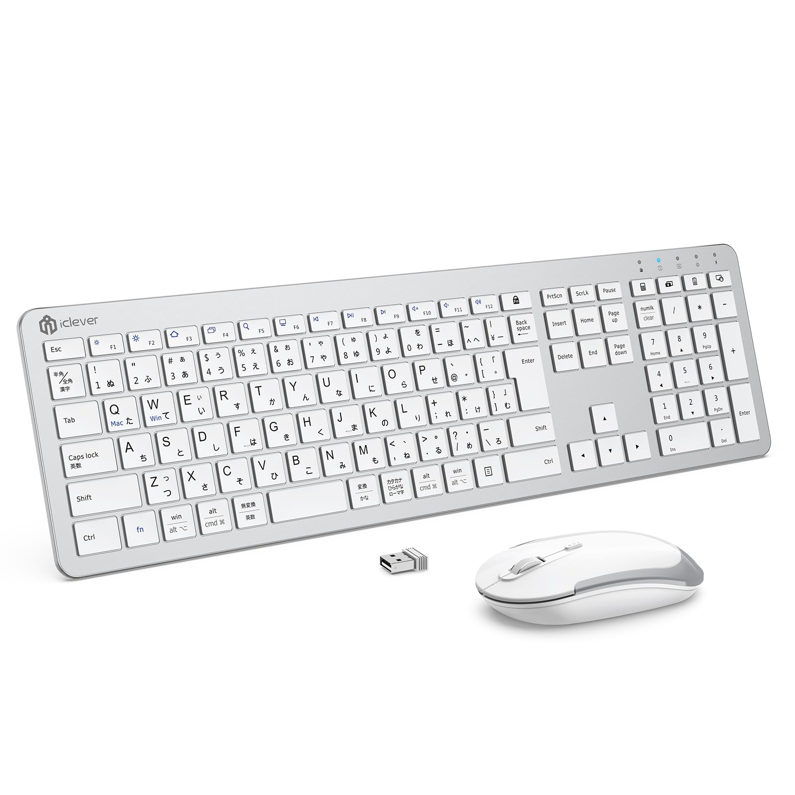 

iClever Combo Wireless Keyboard and Mouse Set JIS Japanese with Numeric 3 DPI Full Ergonomic Japanese Instruction Wireless Combo for Windows