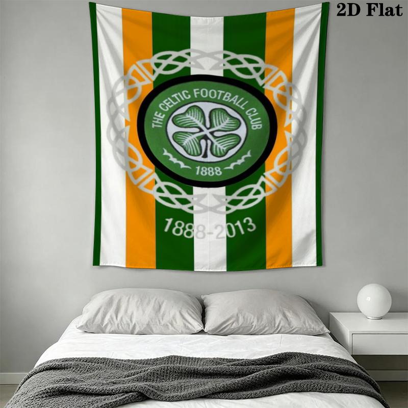Celtic Football Club Wall Tapestry Aesthetic Wall Hanging Printed Fabric Blanket Decorative Tapestries for Bedroom Living Room Home Decor