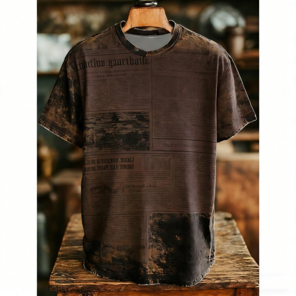 Men's T-Shirts Vintage Print Europe America Fashion Street Short Sleeve Tee Shirts Outdoor Casual Clothing T-shirt Women Tees Tops